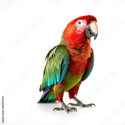 red and yellow macaw isolated