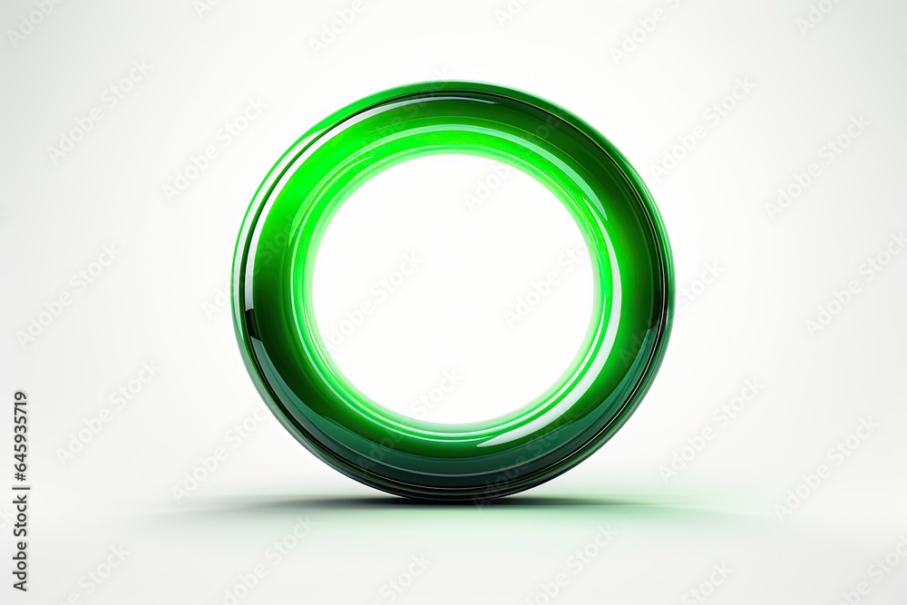 Green U-Turn isolated on white background