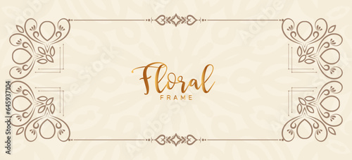 Elegant decorative floral frame stylish decor banner design