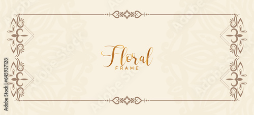 Elegant decorative floral frame stylish decor banner design