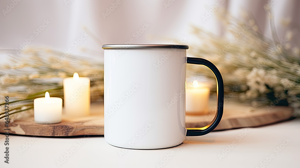 Camp white cup mock up Camp white cup mock up