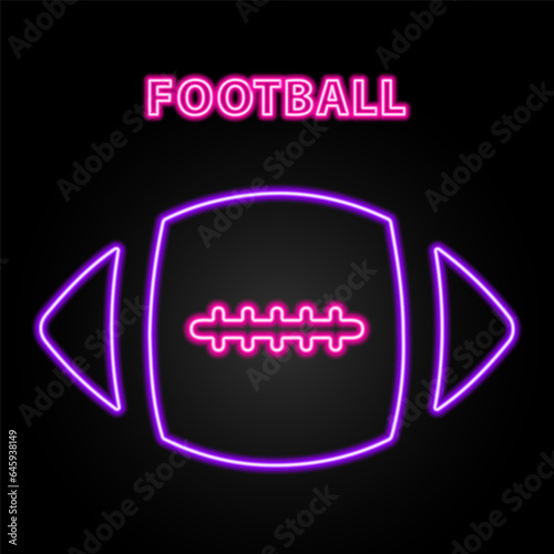 football neon sign, modern glowing banner design, colorful modern design trend on black background. Vector illustration.