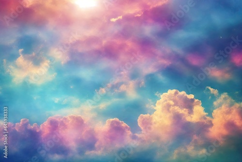 cloud and sky with gradient color background. ai generative