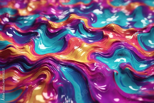 abstract fluid iridescent holographic curved wave background. ai generative