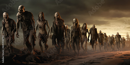 group of zombie walking on street