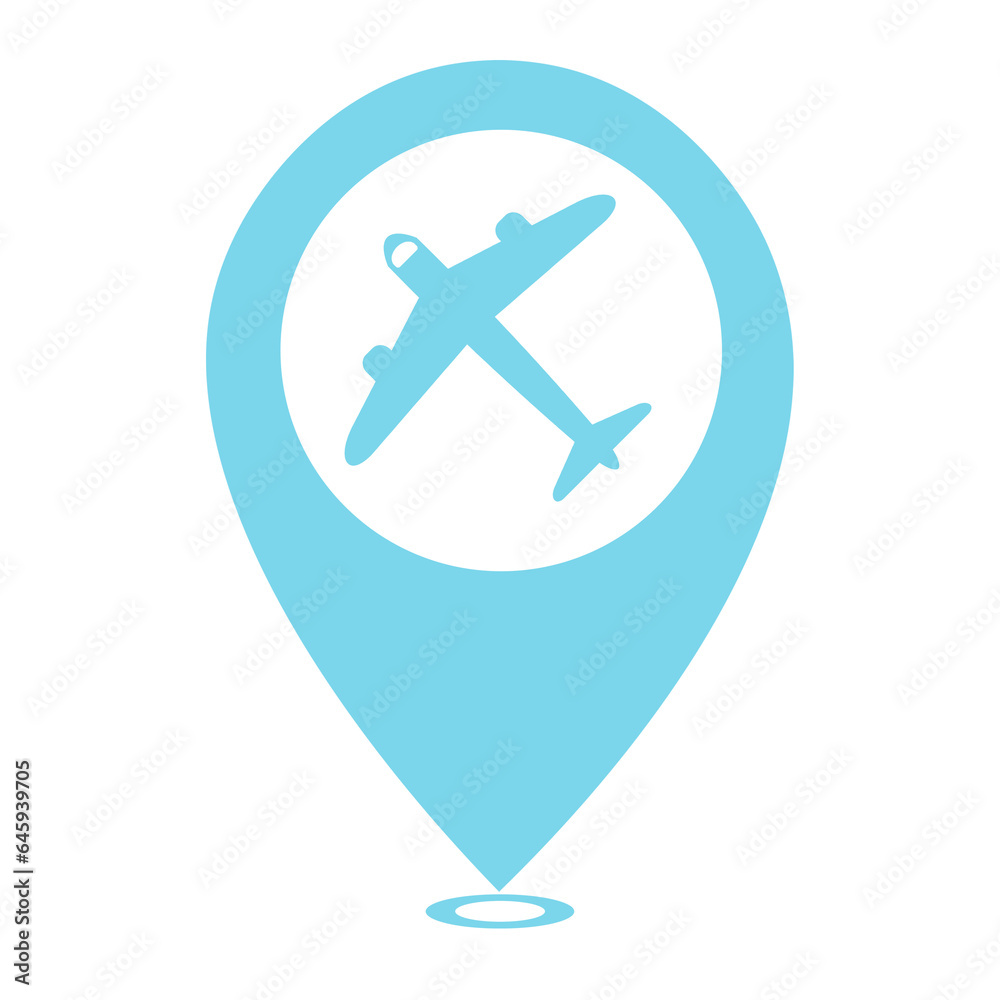 blue airplane location icon blue airplane location icon