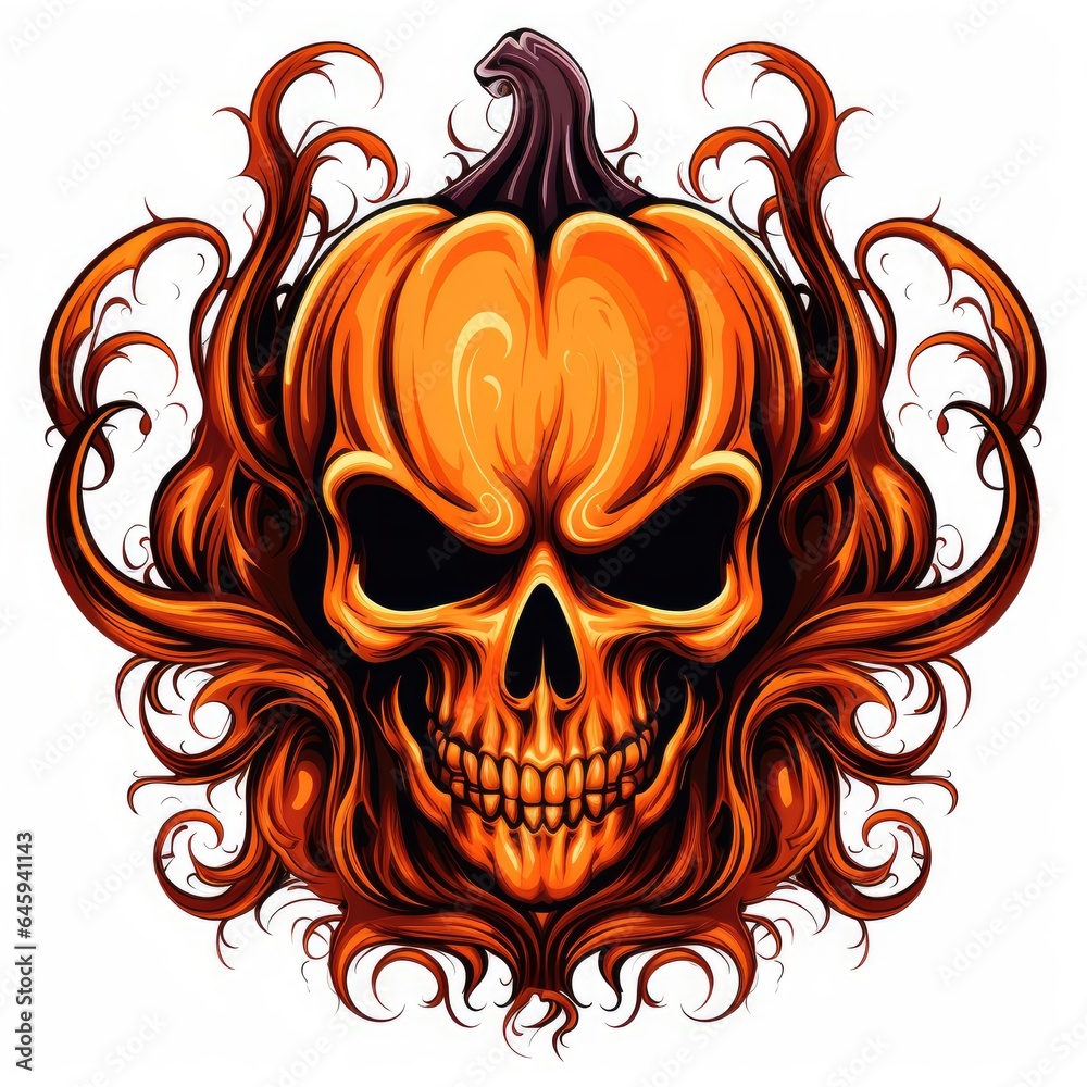 Obraz premium An image of a pumpkin in a Halloween style hat.