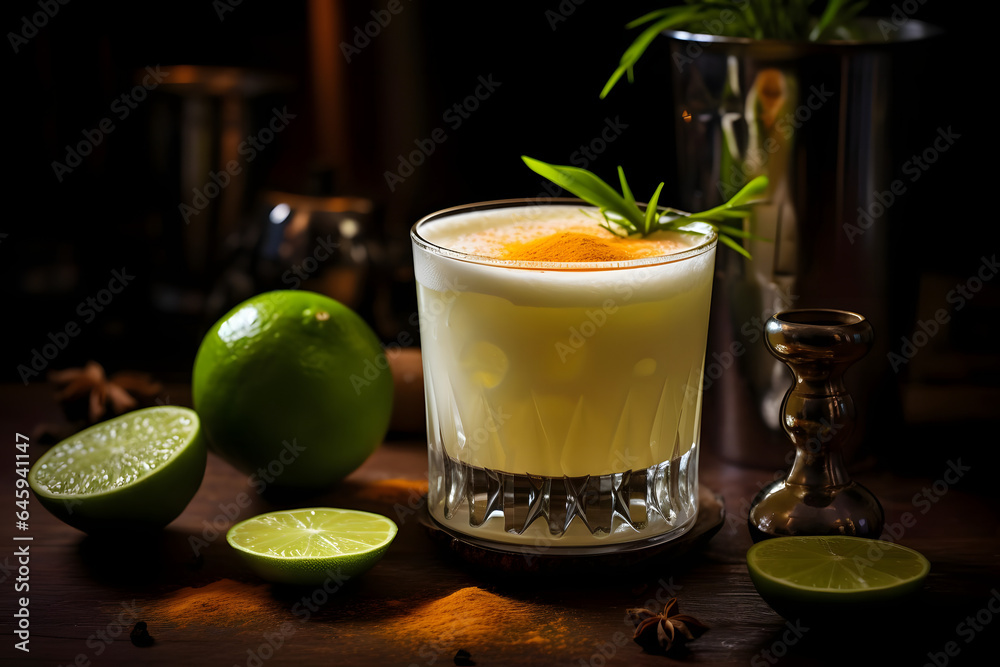 Citrusy Pisco Sour Cocktail Citrusy Pisco Sour Cocktail