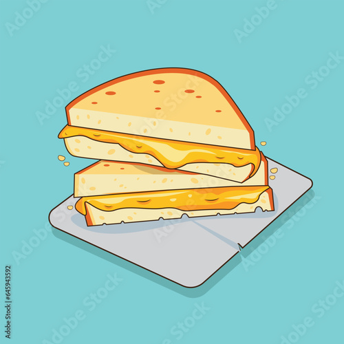 Sandwich grilled cheese vector illustration 