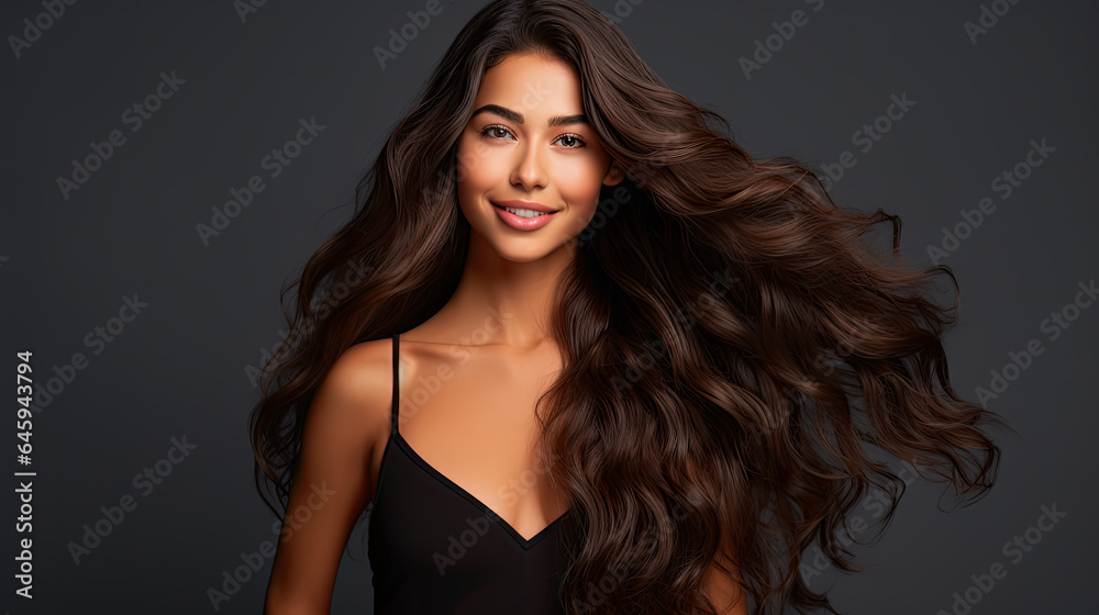 Strong hair, portrait or happy girl with beauty Strong hair, portrait or happy girl with beauty