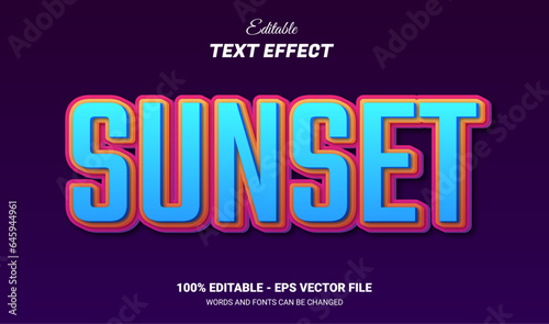 Sunset editable text effect