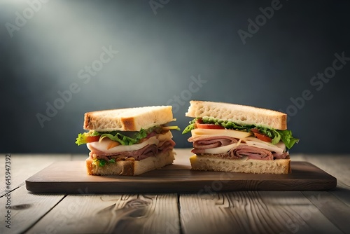 sandwich on a board