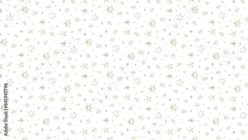 クリスマスに使える金と銀の雪の結晶のベクター背景画像