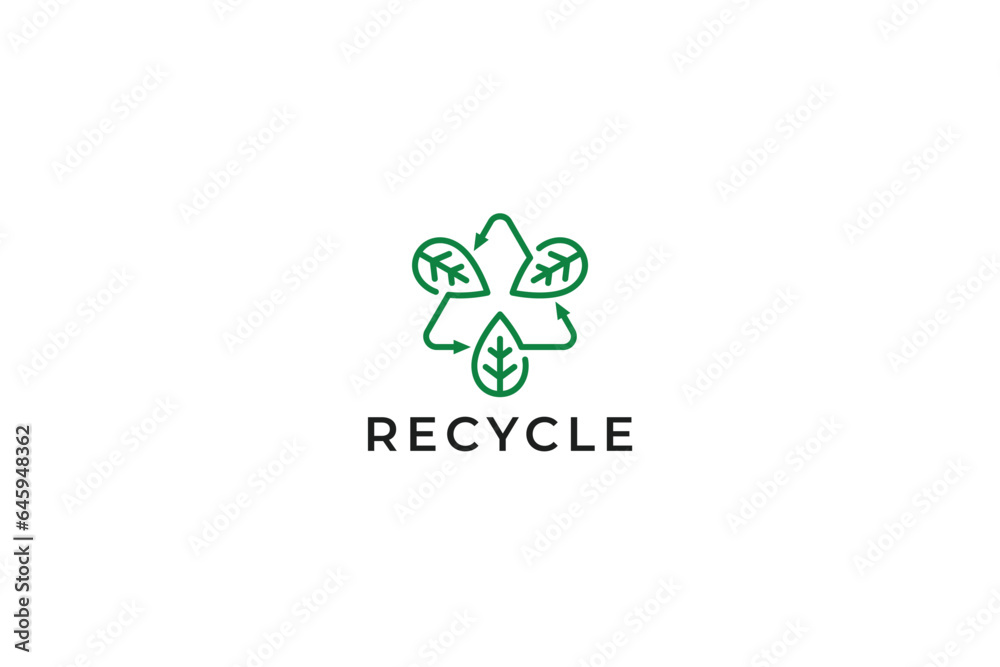 Recycle Leaf Sign Symbol Natural Organic Environment Care Logo Recycle Leaf Sign Symbol Natural Organic Environment Care Logo