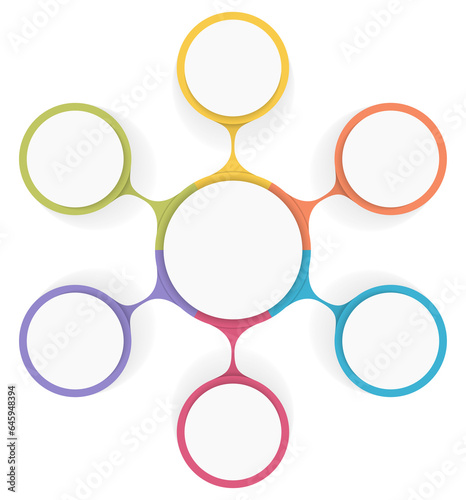 Circle infographic template with six steps or options, process chart