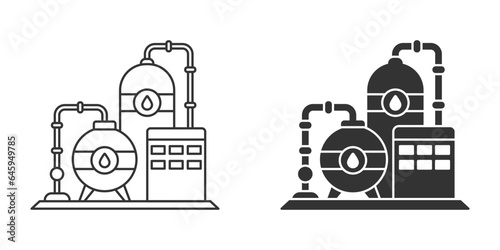Refinery icon isolated on a white background.