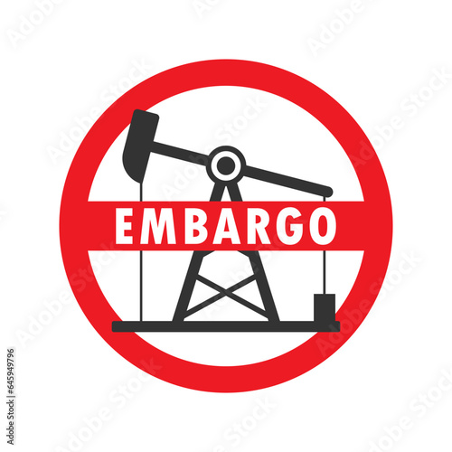 Oil Embargo Concept. Sanctions Russia. Vector illustration.