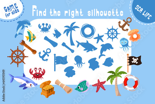 Find the correct silhouette, shadow Fototapet