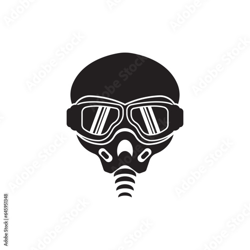 Fighter jet pilot logo icon, vector illustration design
