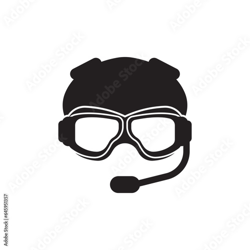 Fighter jet pilot logo icon, vector illustration design