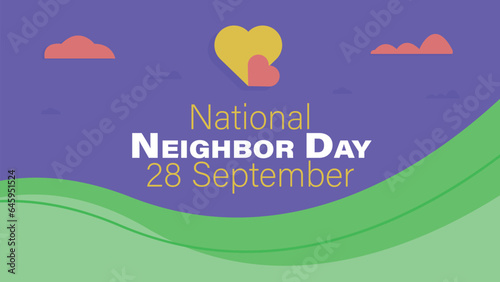 National Neighbor Day vector banner design. Happy National Neighbor Day modern minimal graphic poster illustration.