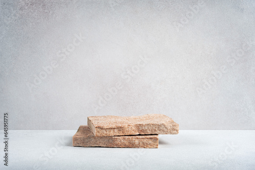 Fototapeta Naklejka Na Ścianę i Meble -  Empty natural beige stone for product display