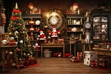 Indoor christmas shop shelf. Generate Ai