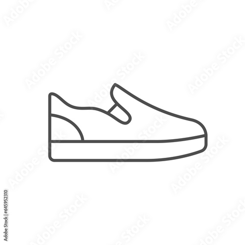 Slip on shoe line icon