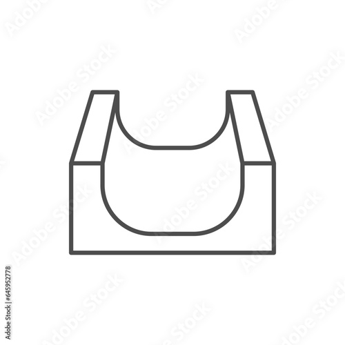 Skateboard half pipe line icon