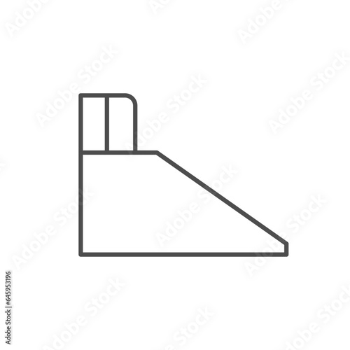 Skateboard ramp line outline icon