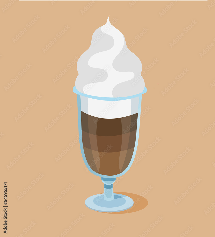 Flat vector frappe coffee Frappuccino Flat vector frappe coffee Frappuccino