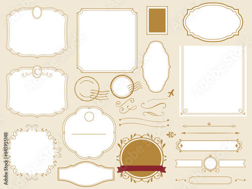 上品な装飾フレームデザインテンプレート(額縁、スタンプ、高級感) Elegant decorative frame design templates, frames, stamps and high-class feel.