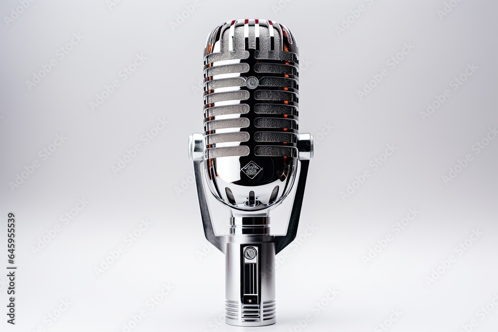 Fototapeta premium Microphone On White Background