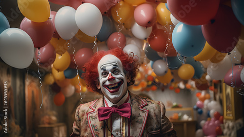 Balloon-Filled Laughter: Funny Clown Spreads Joy and Cheer