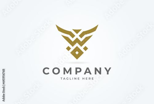 Initial W Eagle logo. Modern eagle with letter W combination. flat design logo template. vector illustration