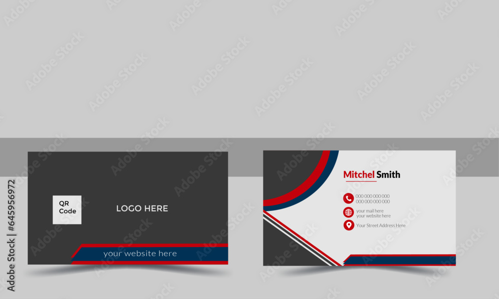 Double-sided Modern Creative And Clean Business Card Design Template.
