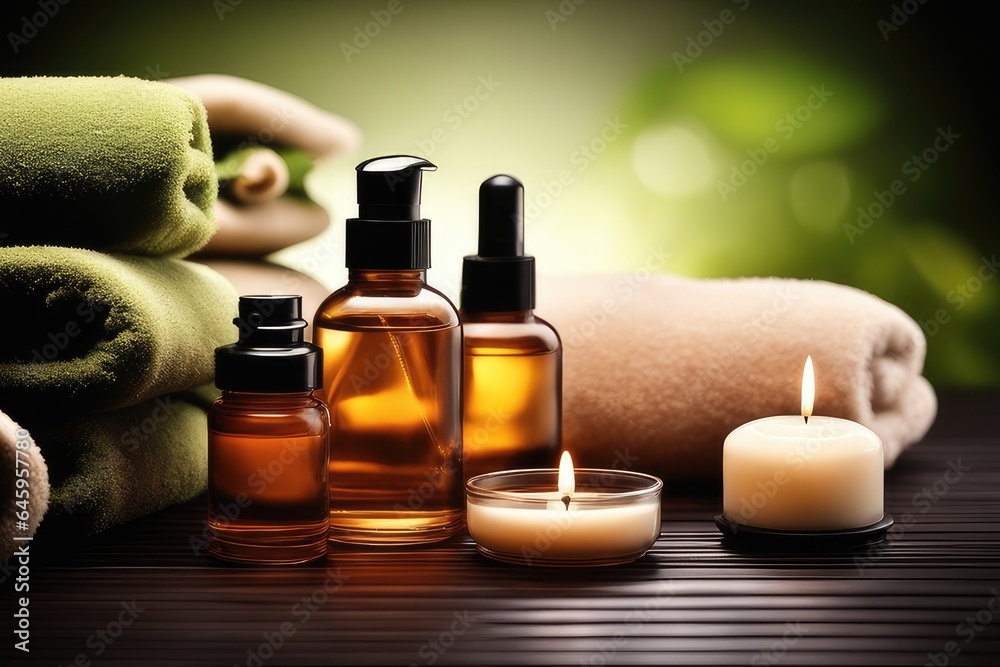 spa still life with oils