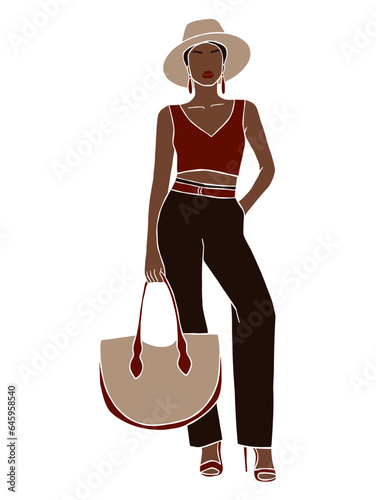 Abstract beautiful boss lady illustration. Vector illustration.