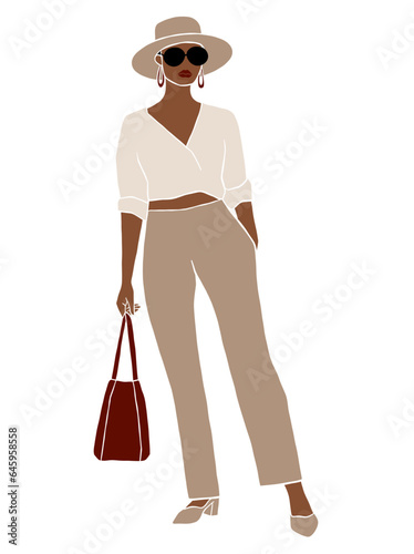 Abstract beautiful boss lady illustration. Vector illustration.