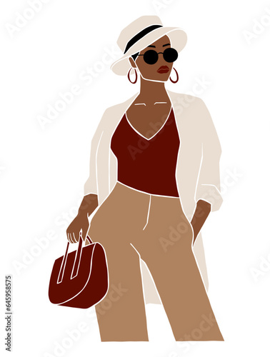 Abstract beautiful boss lady illustration. Vector illustration.