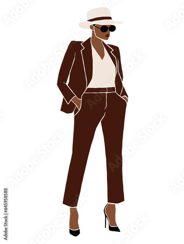 Abstract beautiful boss lady illustration. Vector illustration.