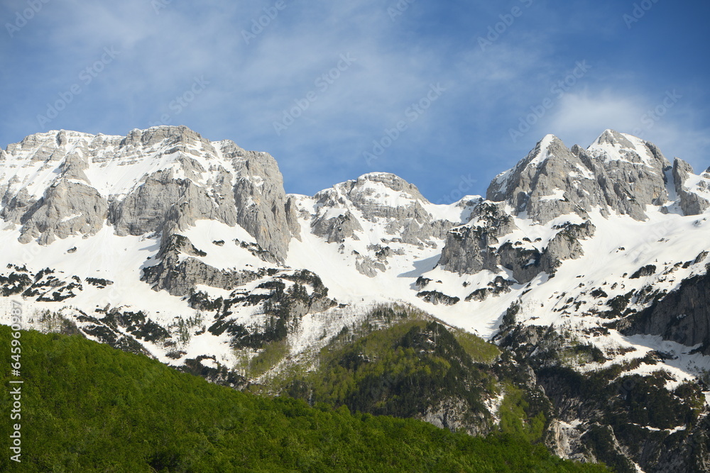 mountains covered in snow