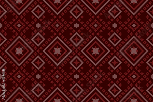 Red traditional ethnic pattern paisley flower Ikat background abstract Aztec African Indonesian Indian seamless pattern for fabric print cloth dress carpet curtains and sarong