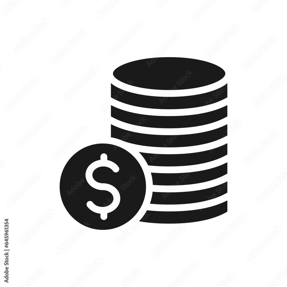 Stack Of Coins glyph vector icon isolated. Stack Of Coins stock vector icon for web, mobile app and ui design Stack Of Coins glyph vector icon isolated. Stack Of Coins stock vector icon for web, mobile app and ui design