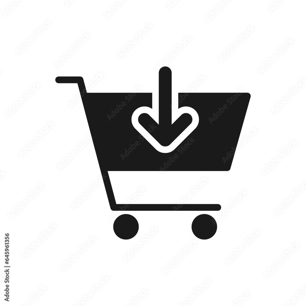 Add Cart glyph vector icon isolated. Add Cart stock vector icon for web, mobile app and ui design Add Cart glyph vector icon isolated. Add Cart stock vector icon for web, mobile app and ui design