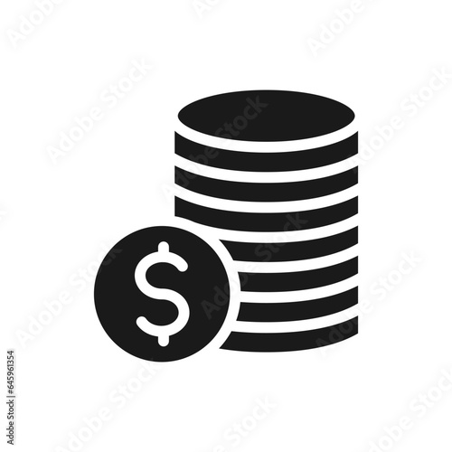 Stack Of Coins glyph vector icon isolated. Stack Of Coins stock vector icon for web, mobile app and ui design