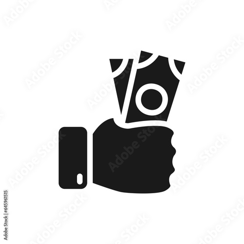 Money In Hand glyph vector icon isolated. Money In Hand stock vector icon for web, mobile app and ui design