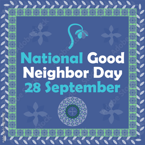 National Good Neighbor Day vector banner design. National Good Neighbor Day modern minimal graphic poster illustration.
