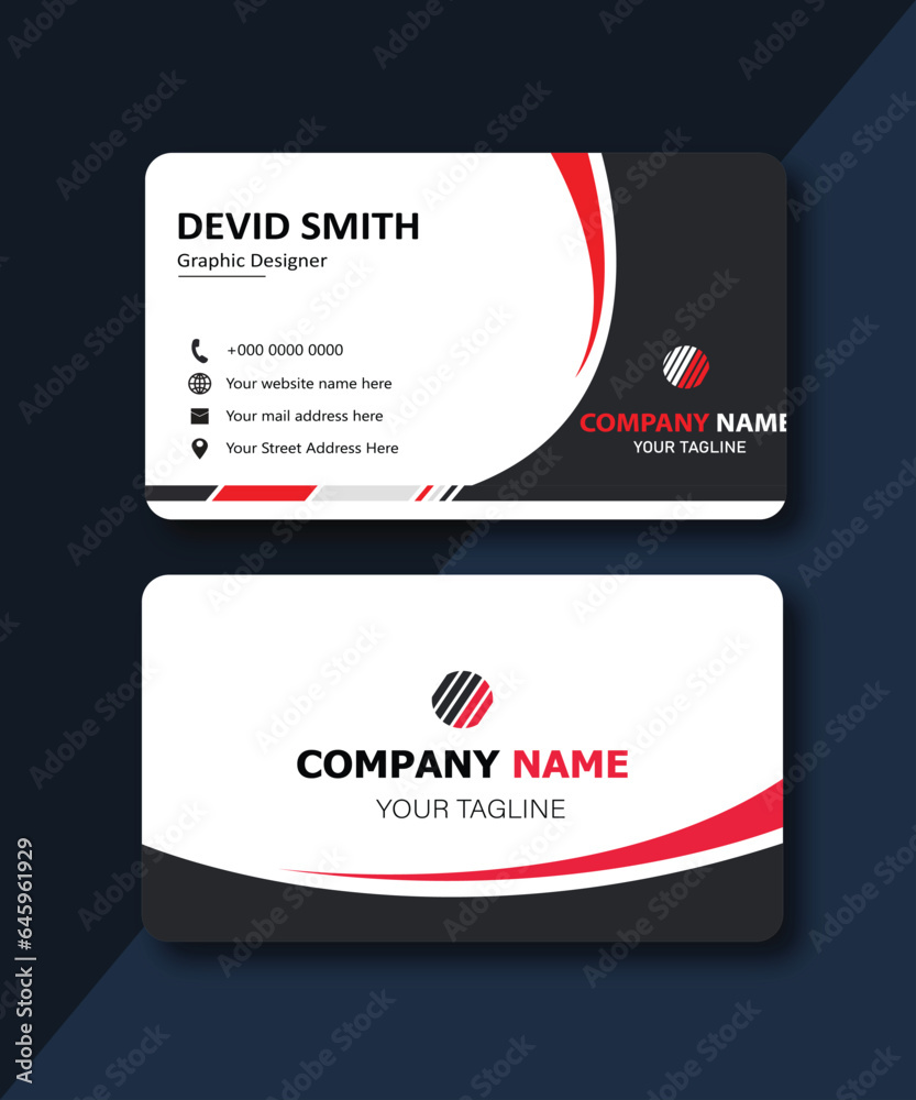Obraz premium Creative and Clean Double-sided Business Card Template. Flat Design Vector 