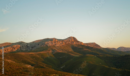 Panorama del Monte Albo Baronie al tramonto Siniscola. Provincia di Nuoro, Sardegna. Italy